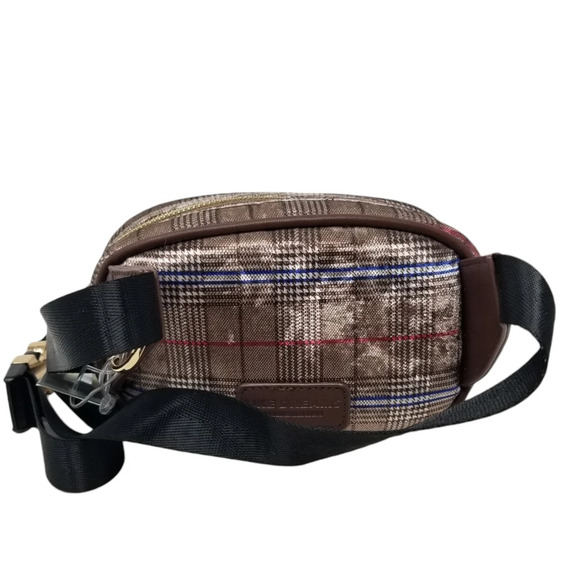 Brown Plaid Waist Bag, belt bag, fannypack, chest bag - Picture 5 of 9